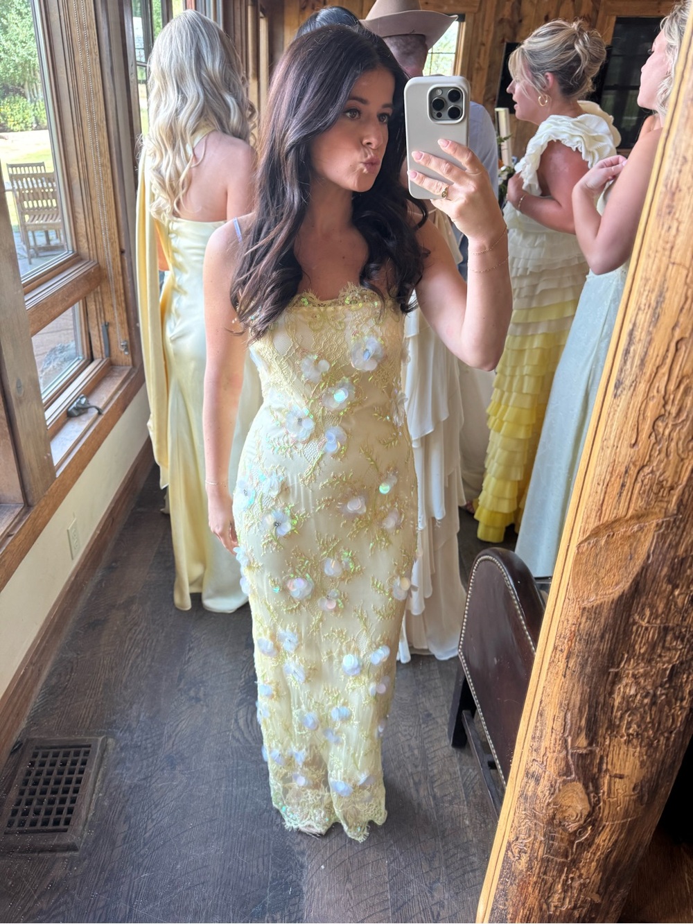 LoveShackFancy Yellow Embellished Floral Maxi Dress | Worn One Time